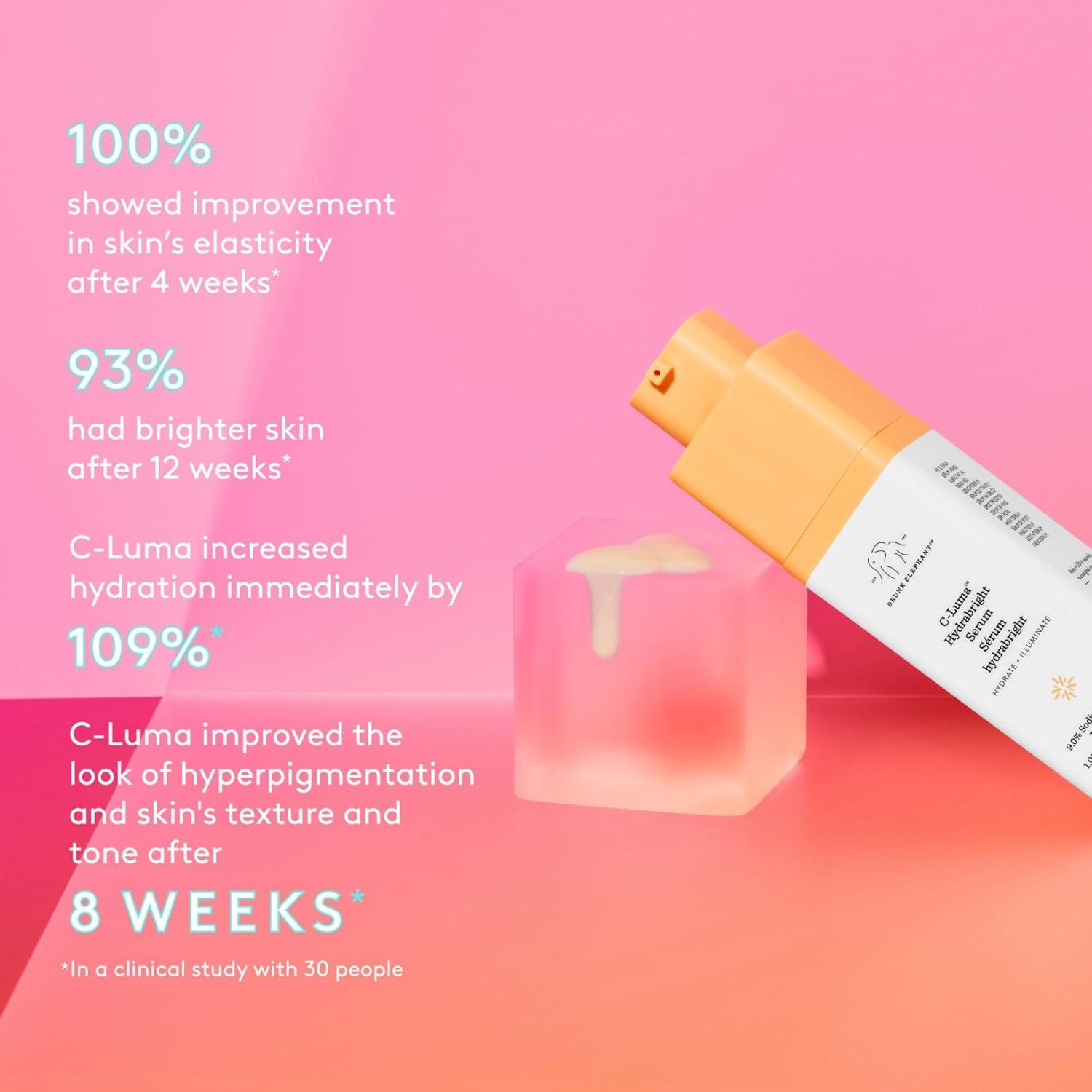 imageDrunk Elephant CLuma Hydrabright Serum 30 ml1 fl oz 10 Hydrating Vitamin C Clean Clinical Skincare CrueltyFree DermatologistTested Free of Essential Oils Silicones and Fragrance