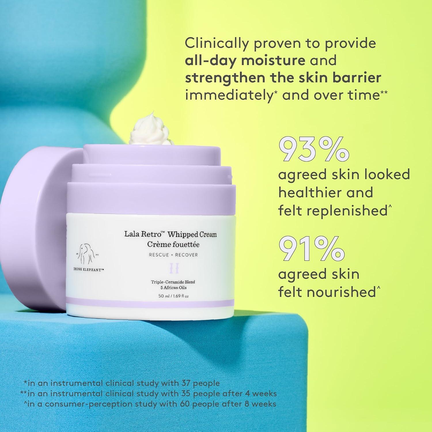 imageDrunk Elephant Lala Retro Whipped Cream Ceramide Moisturizer Clean Clinical Skincare CrueltyFree DermatologistTested Free of Essential Oils Silicones and Fragrance169 Fl Oz Deluxe Sample