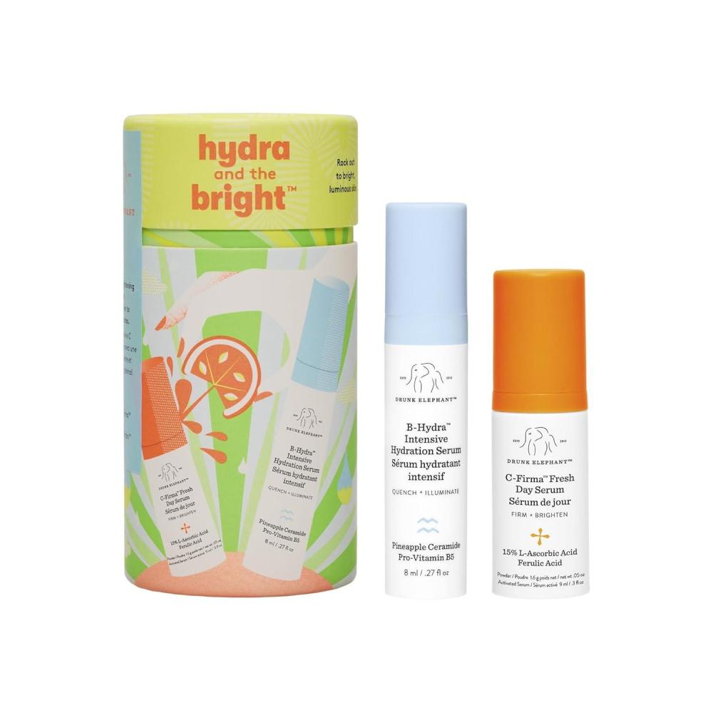 imageDrunk Elephant Hydra and the Bright  Includes CFirma 9 ml and BHydra 8 ml  Clean Clinical Skincare  CrueltyFree  DermatologistTested  Free of Essential Oils Silicones and Fragrance