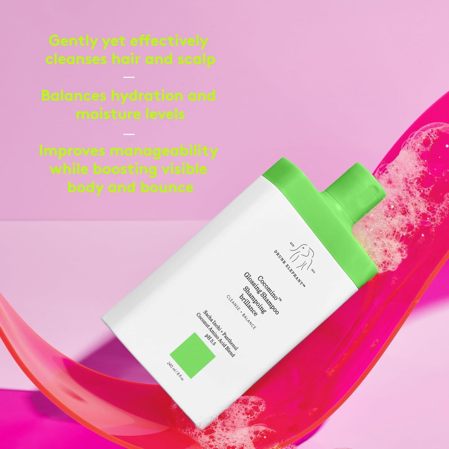 imageDrunk Elephant Cocomino Glossing Shampoo 240 ml8 oz Coconut Amino Acids Clean Clinical SulfateFree CrueltyFree DermatologistTested Free of Essential Oils Silicones and SLS