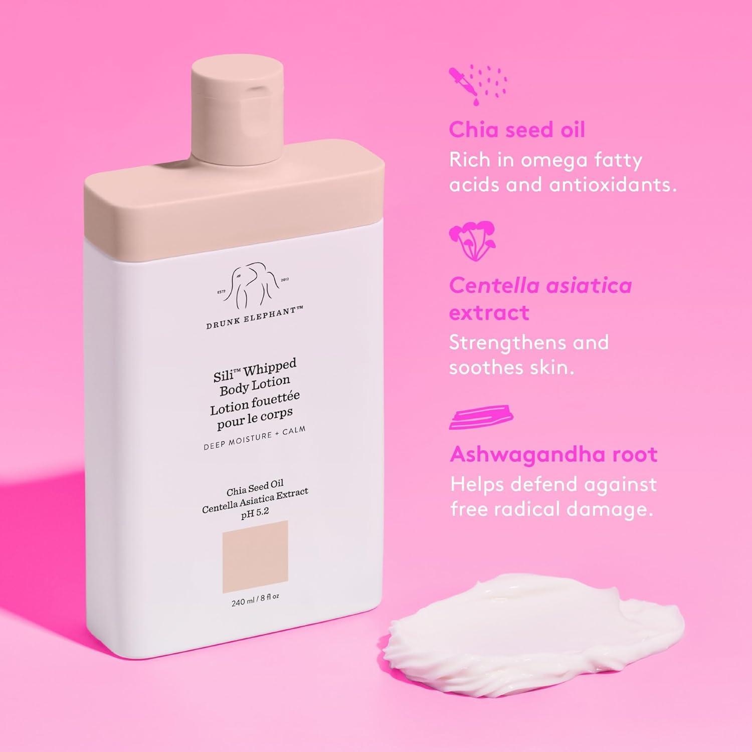 imageDrunk Elephant Sili Whipped Body Lotion 240 ml8 fl oz Rich Daily Moisturizing Lotion Clean Clinical Skincare CrueltyFree Free of Essential Oils Silicones and Fragrance