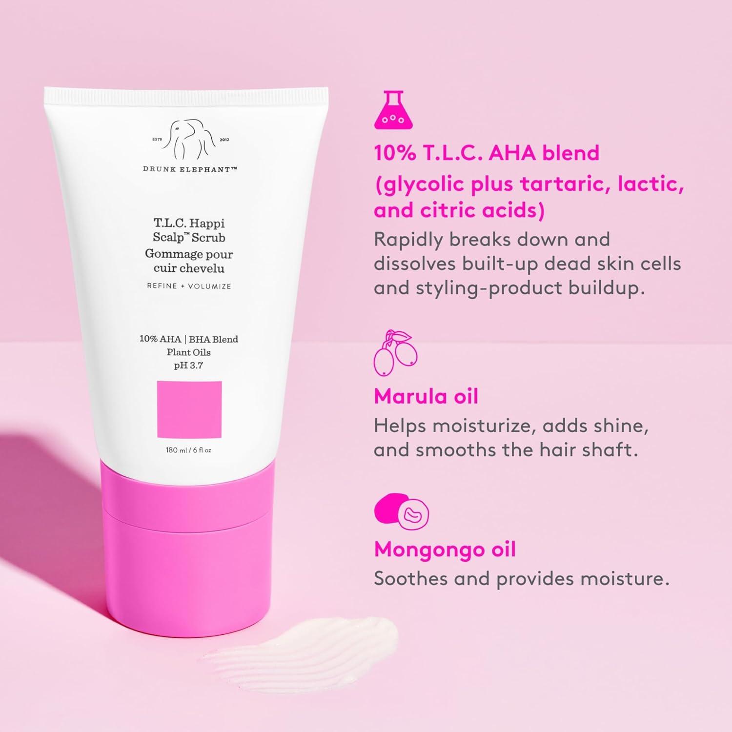imageDrunk Elephant TLC Happi Scalp Scrub 180 ml6 fl oz Clean Clinical SulfateFree CrueltyFree DermatologistTested Free of Essential Oils Silicones and SLS