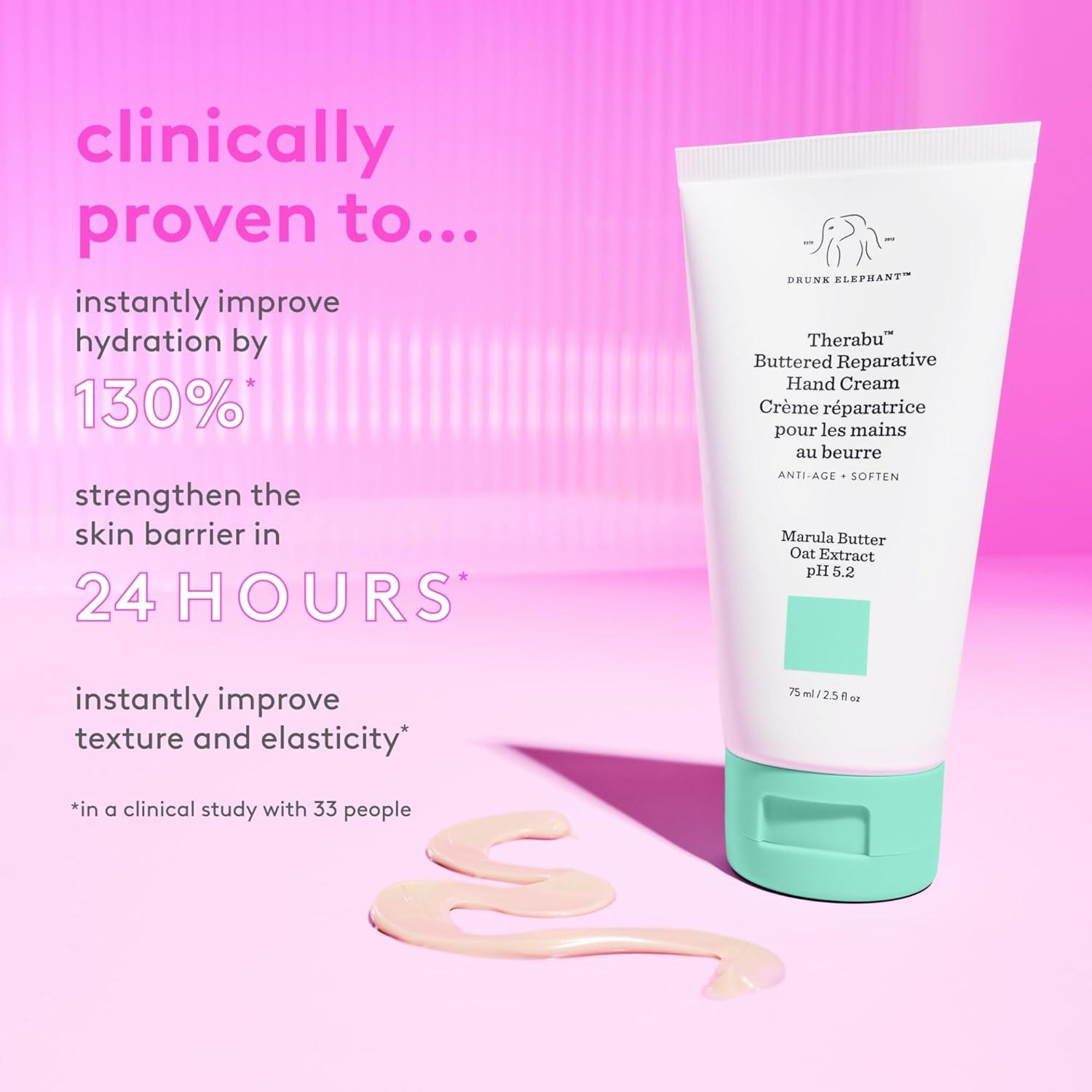 imageDrunk Elephant Therabu Buttered Reparative Hand Cream 75 ml25 fl oz Hand Lotion Clean Clinical Skincare CrueltyFree DermatologistTested Free of Essential Oils Silicones and Fragrance