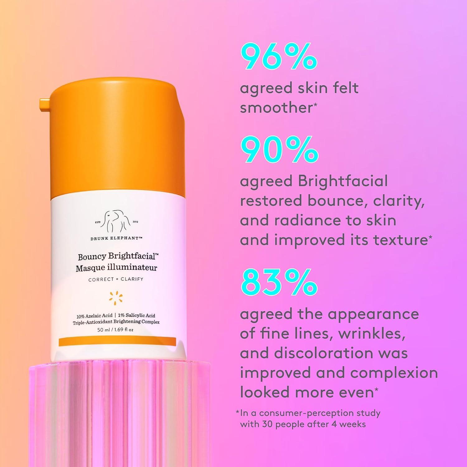 imageDrunk Elephant Bouncy Brightfacial 50 ml169 fl oz Illuminating Face Mask Clean Clinical Skincare CrueltyFree DermatologistTested Free of Essential Oils Silicones and Fragrance