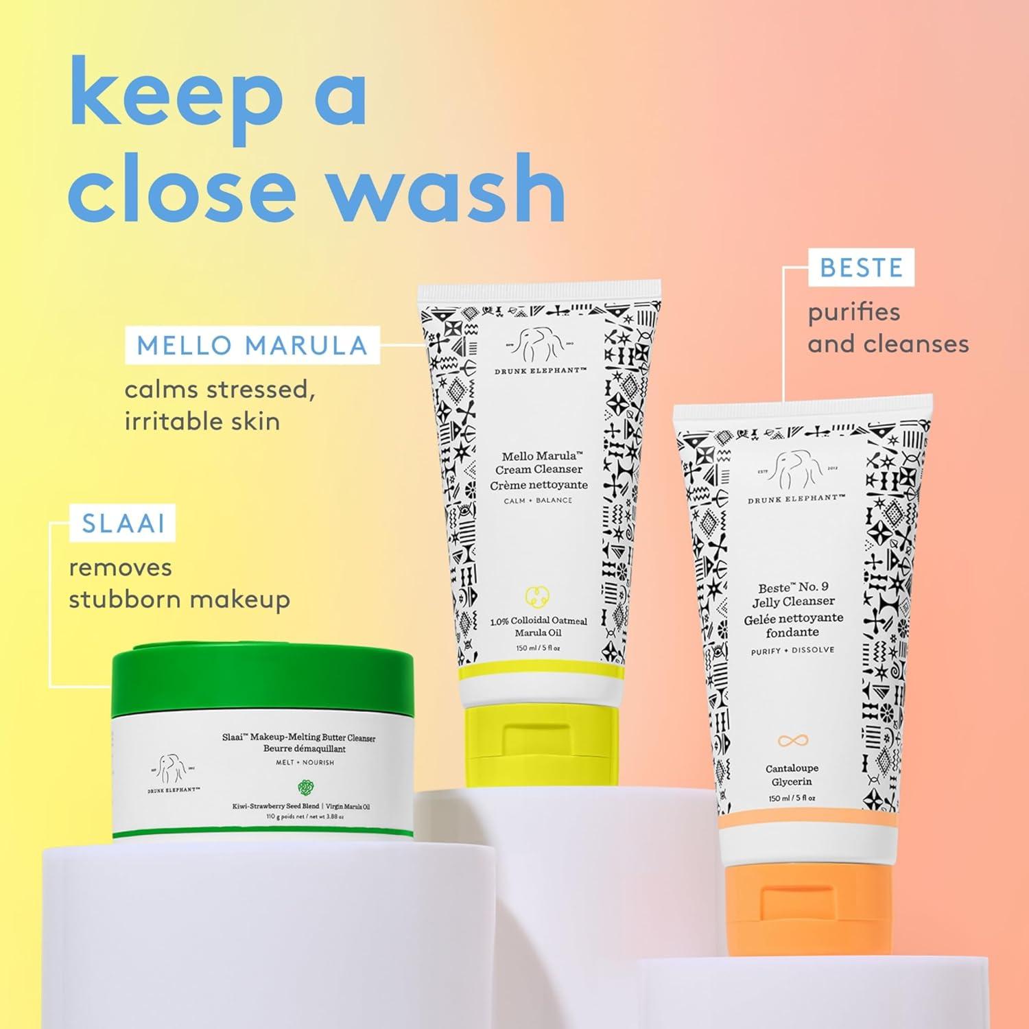 imageDrunk Elephant Mello Marula Cream Cleanser 60 ml2 fl oz Calming Face Wash Clean Clinical Skincare CrueltyFree DermatologistTested Free of Essential Oils Silicones and Fragrance