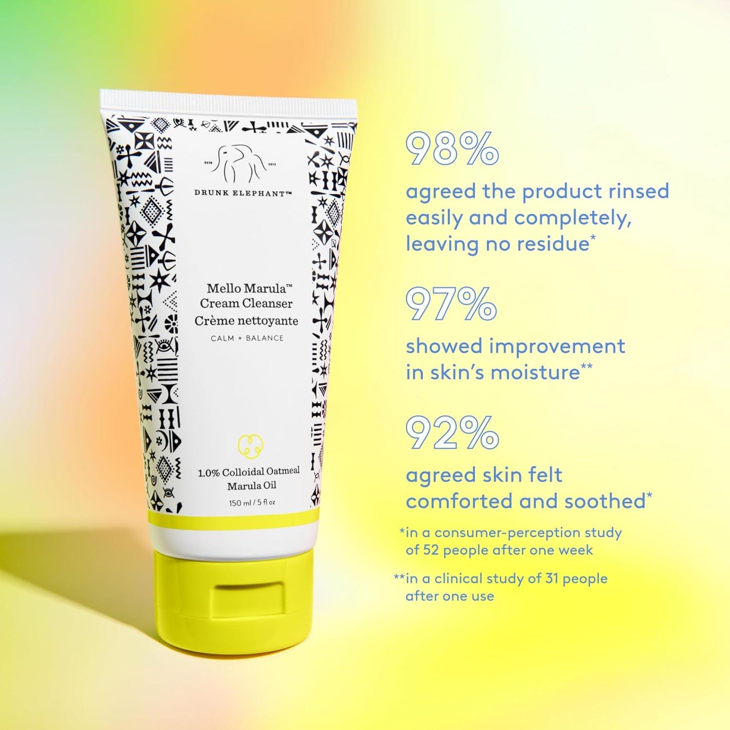 imageDrunk Elephant Mello Marula Cream Cleanser 60 ml2 fl oz Calming Face Wash Clean Clinical Skincare CrueltyFree DermatologistTested Free of Essential Oils Silicones and Fragrance