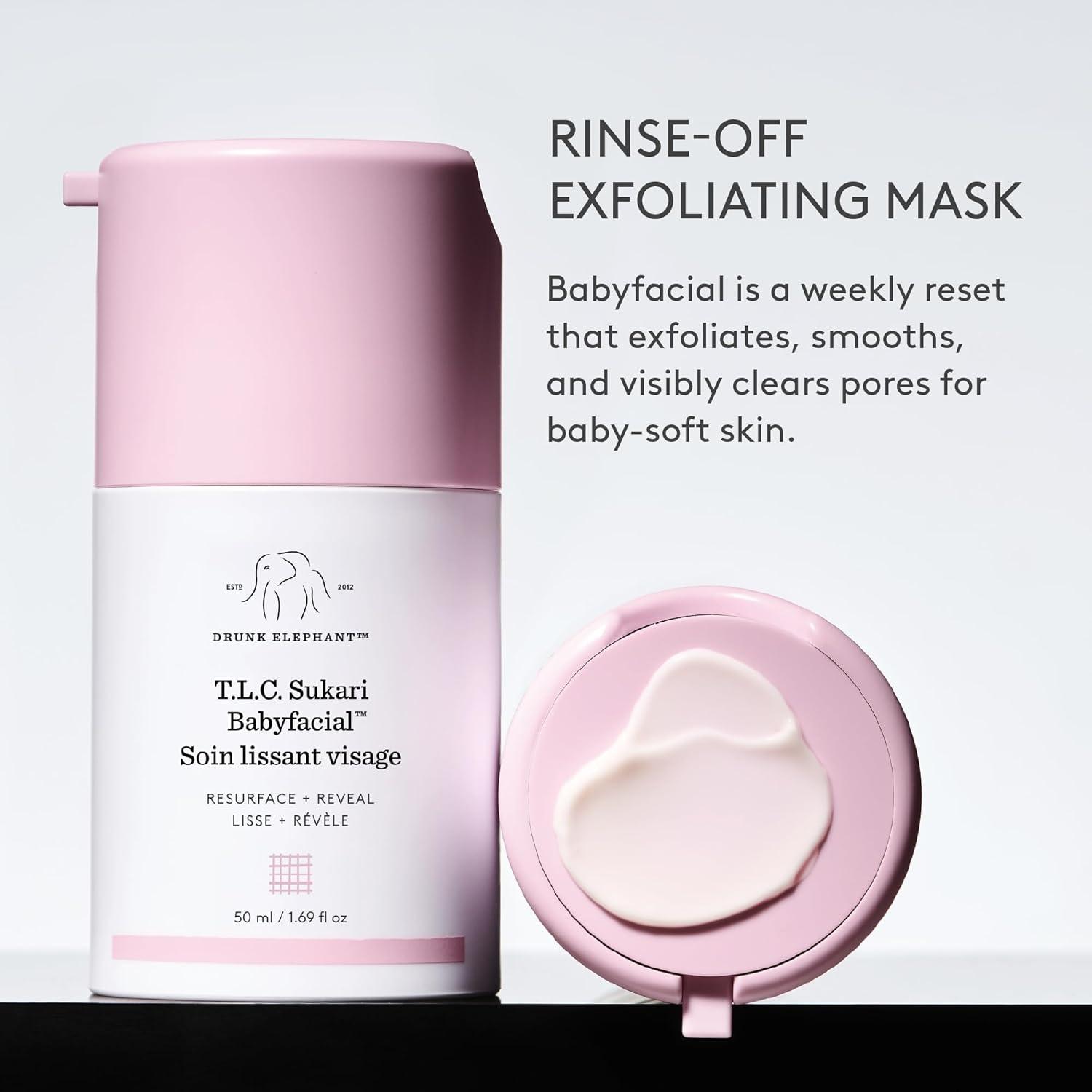 imageDrunk Elephant TLC Sukari Babyfacial 50 ml169 fl oz AHABHA Exfoliating Mask Clean Clinical Skincare CrueltyFree DermatologistTested Free of Essential Oils Silicones and Fragrance