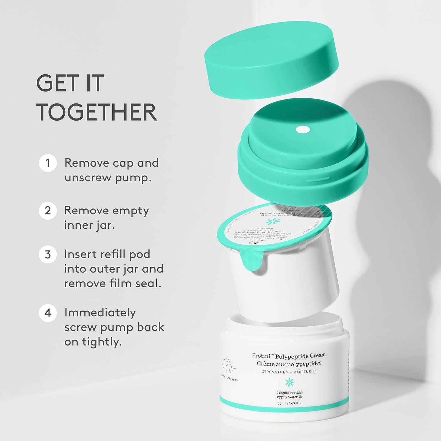 image:imageDrunk Elephant Protini Polypeptide Cream Firming Moisturizer Clean Clinical Skincare CrueltyFree DermatologistTested Free of Essential Oils Silicones and Fragrance169 Fl Oz Refill